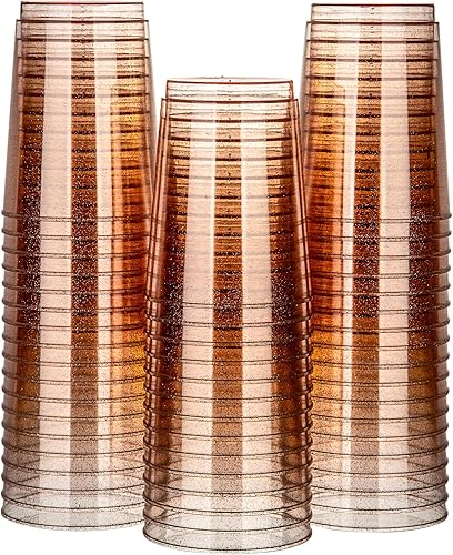 Miniatura 4 de Homy Feel Vasos de plástico con purpurina azul de 10 onzas, 50 unidades, tazas de cóctel desechables, vino de plástico, vasos de plástico, vasos de
