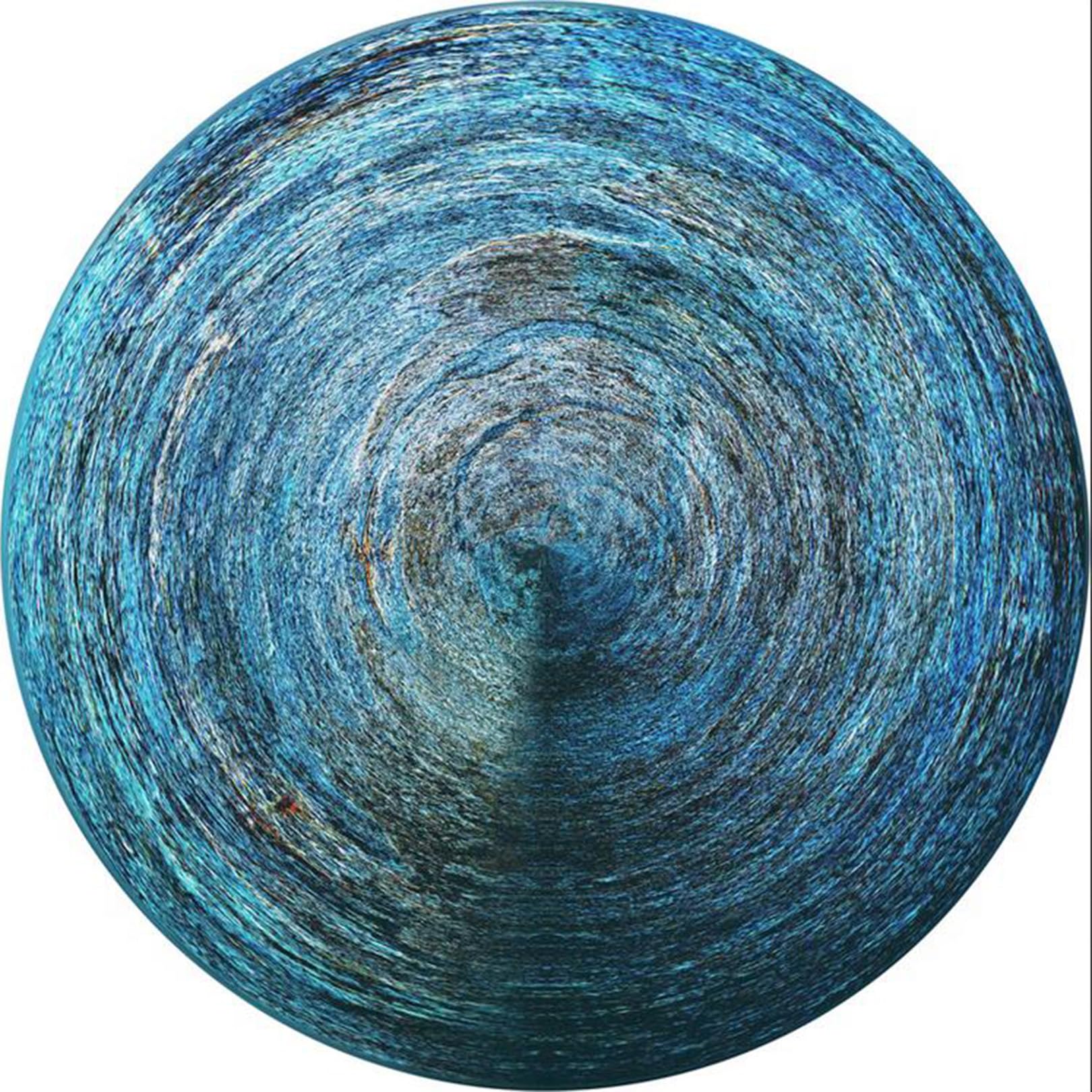 Tapis rond lavable bleu 120 cm avec dossier antidérapant ZBOLI