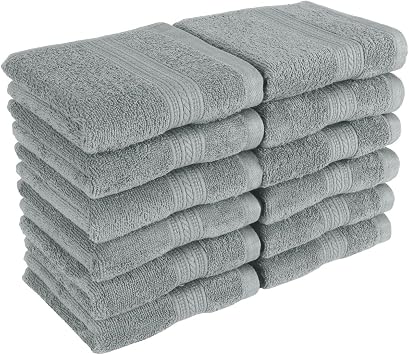 Kaufman - Luxury Washcloths 12 Pack | 13 x 13 in | 100% Cotton Face Towels | Soft Feel Wash Cloths for Your Face and Body, Highly Absorbent - Wash Cloth Essential for Showering Bathroom, Spa, and Gym