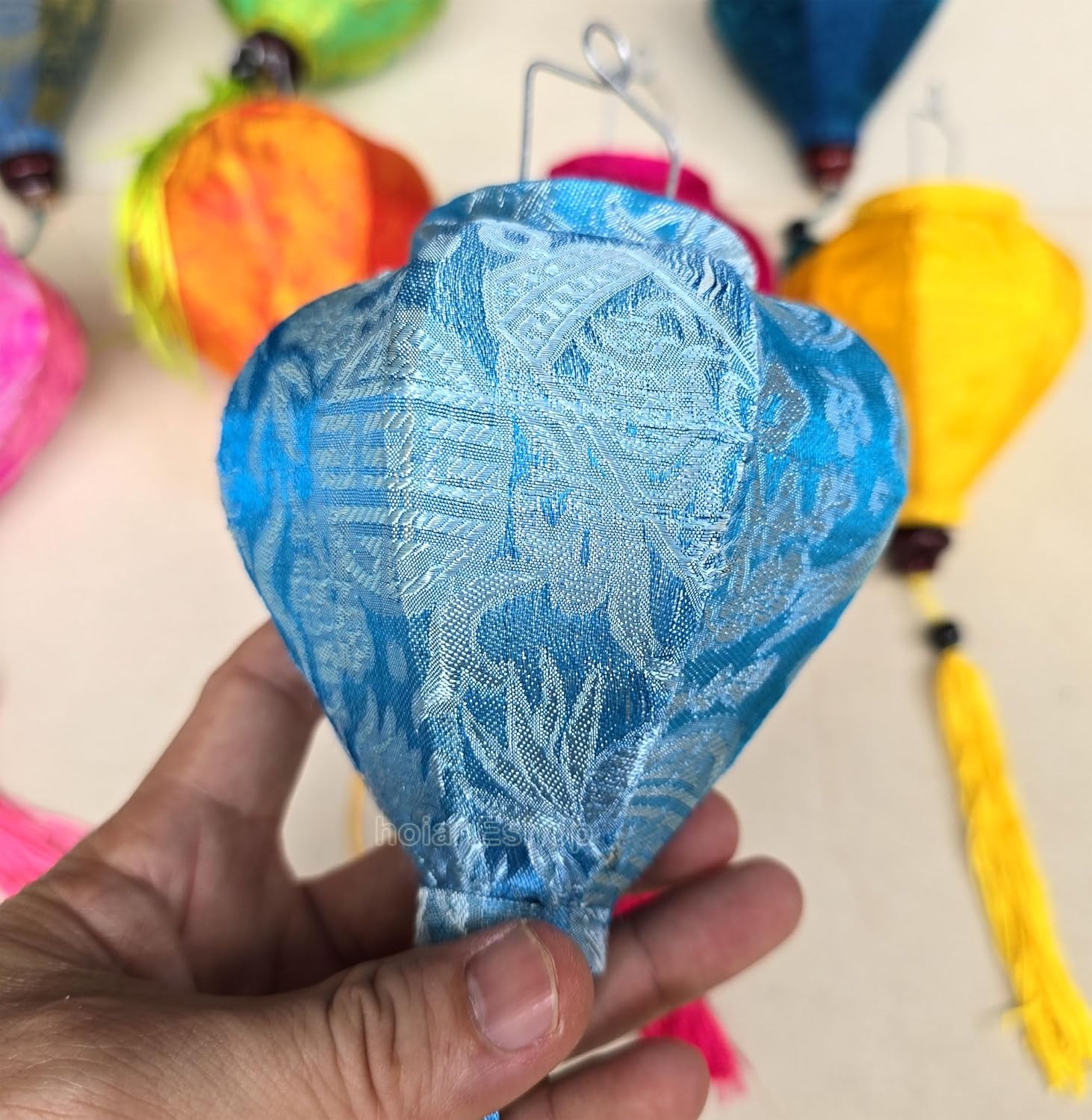 8 pcs Mini Silk Lanterns 10cm for Wedding Party Decor, Christmas Decor, Garden Party Decoration, Vietnamese Silk Lanterns