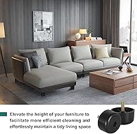 Vista 6 de 4 patas de plástico para muebles de 1-1/8 pulgadas, patas de sofá negras, patas redondas para muebles, patas de repuesto para sofá con tuercas