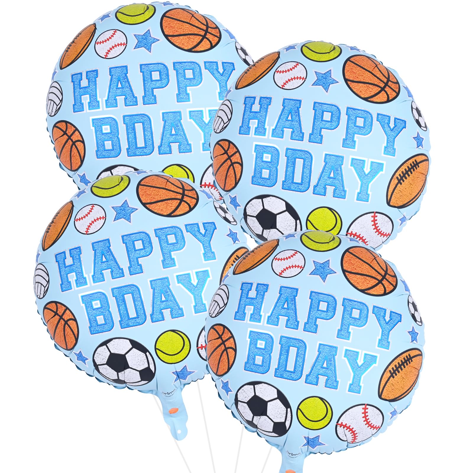Sportowe balony foliowe, 45 cm, nadmuchiwany okrągły balon z mylaru z napisem Happy BDAY i baseball, siatkówka, koszykówka, piłka nożna, nadruk, balony helowe dla chłopców, baby shower, dekoracje