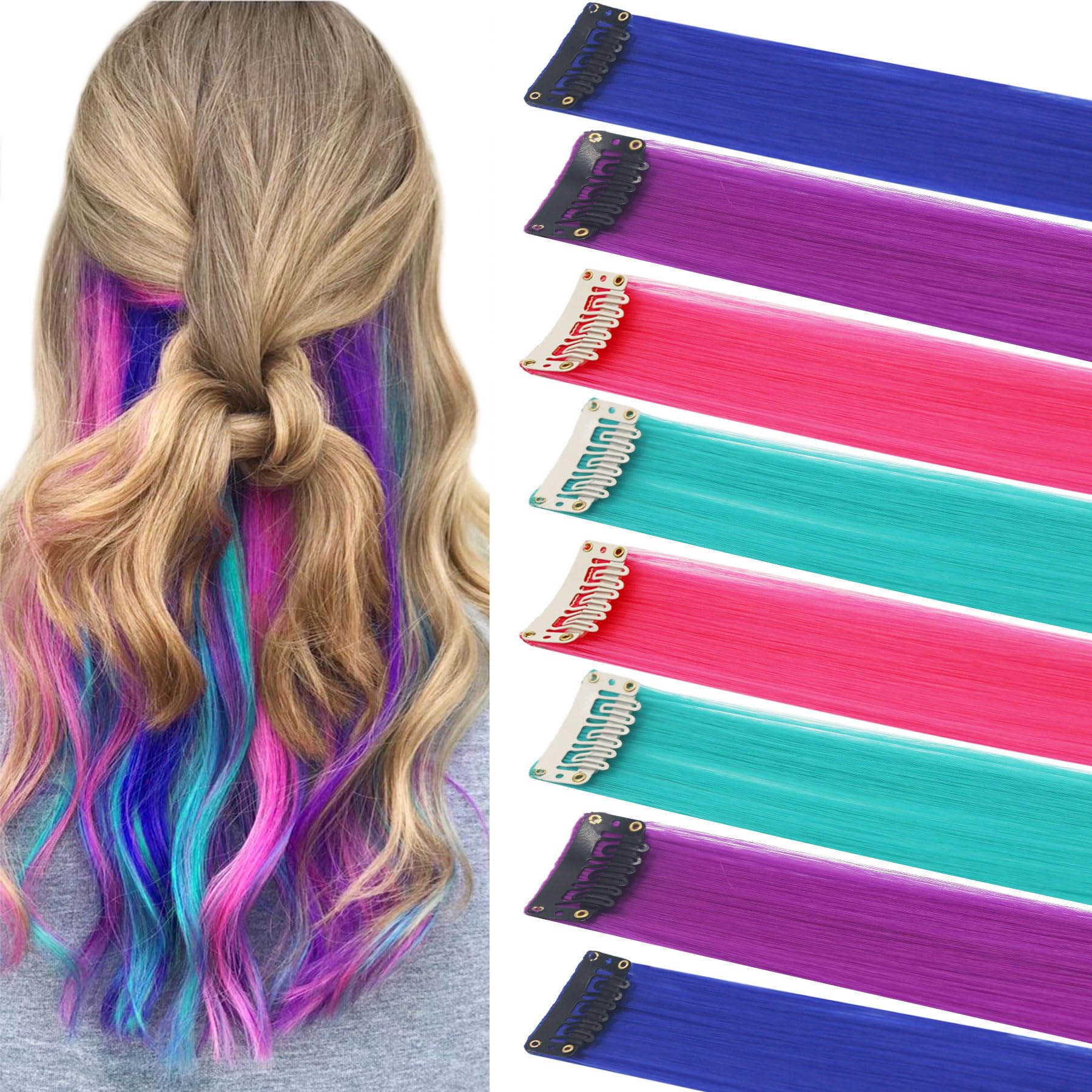 100 Ciocche Di Capelli Colorate Da Intrecciare, Ciocche Clip In Per Bambini, Set Di Extension Colorate Con Pinza E Uncino, Extension Per Festa Festival (12 Colori Casuali