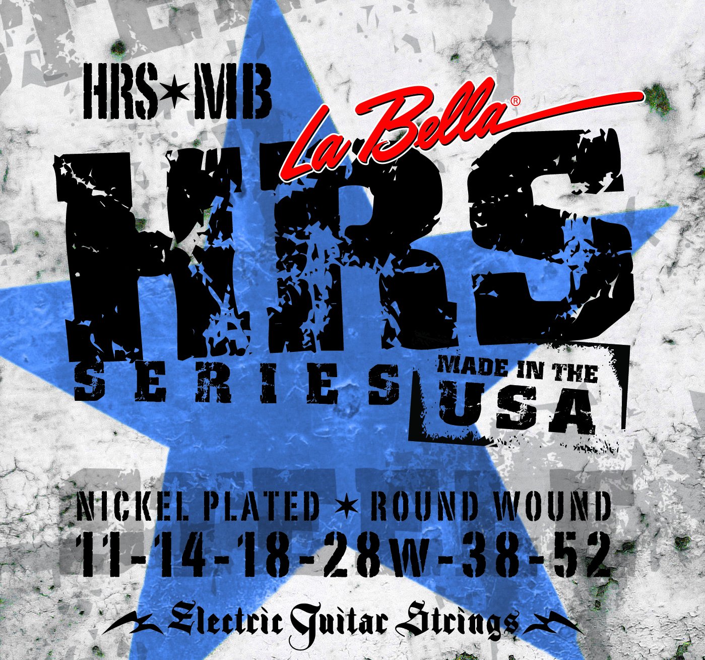 La BellaHRS-MB - Medium Blues Nickel Round Wound 6- String Electric Guitar 11-52