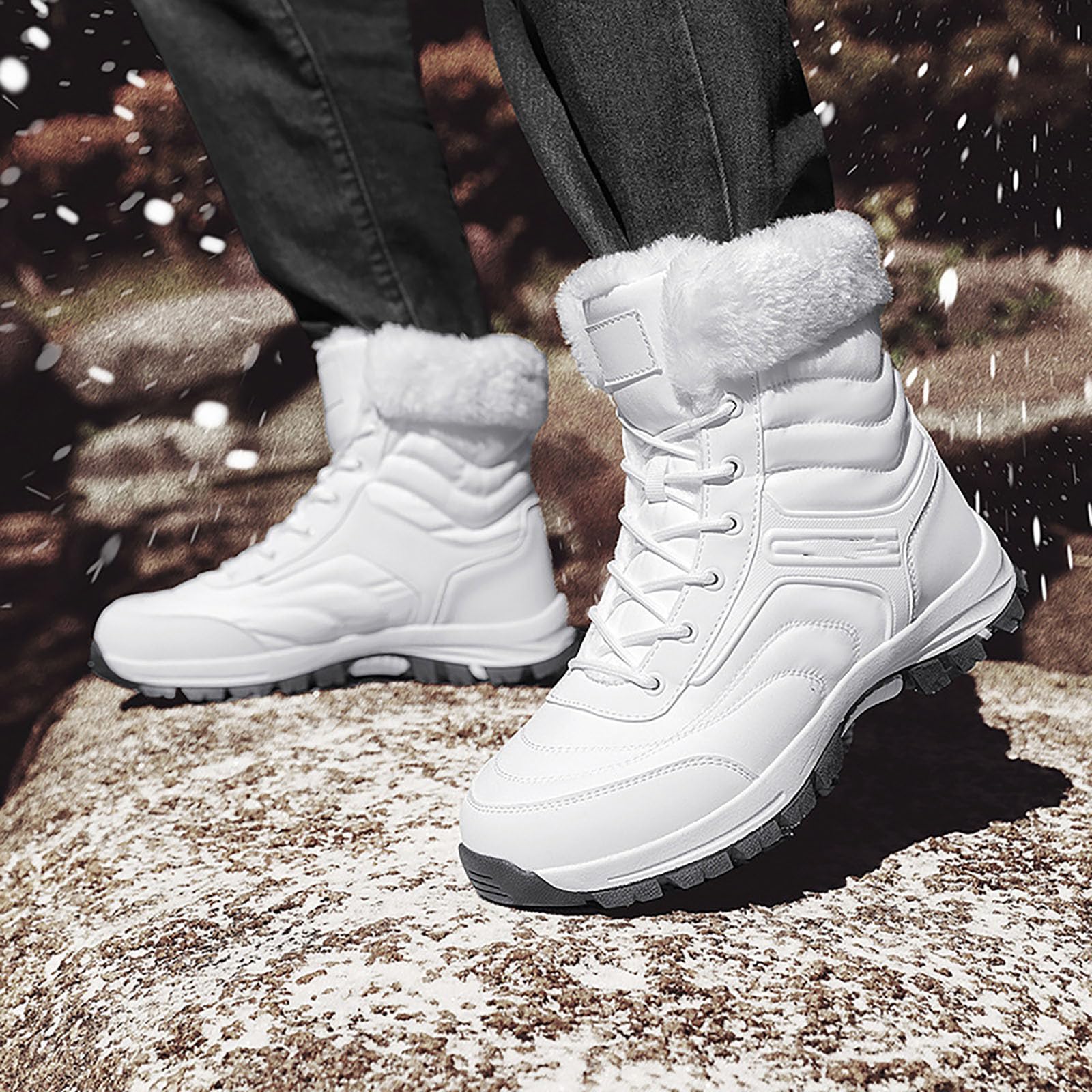 2026 Botas de Invierno Aislamiento Calor Forro Cálido Corte Medio Alto Zapatos de Senderismo al Aire Libre para Climas Fríos