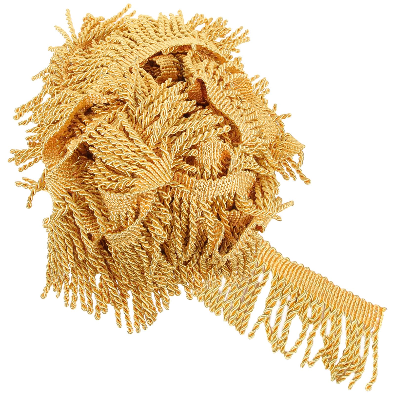 Große Goldene Quastenfransen aus Polyester für Selbstgemacht Dekoration und Vorhangherstellung Praktische und Zuschneidbare Randborte für Kissen und Sofakissen