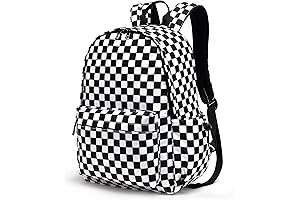 Checkered Women School Backpack