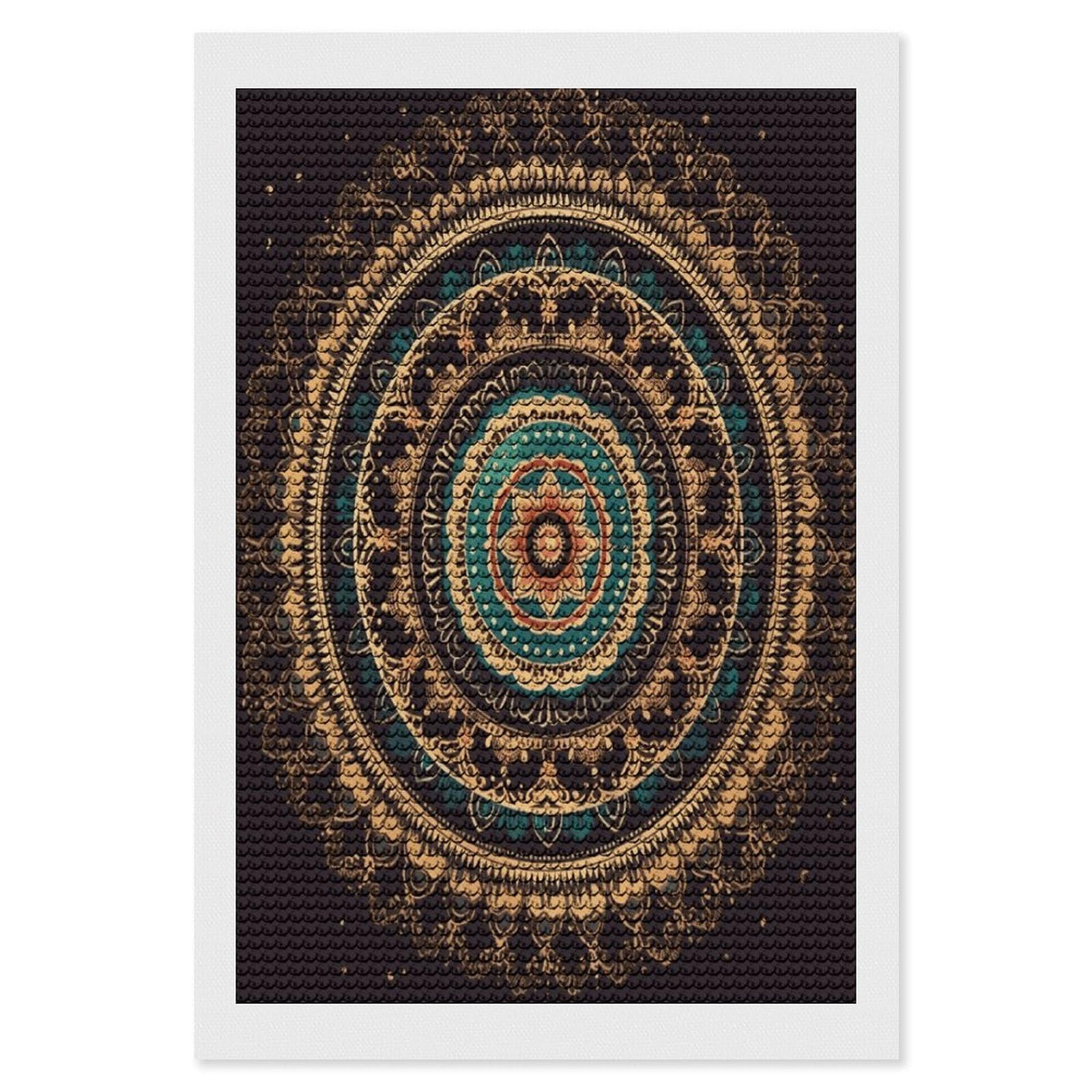 FekiLoot Mandala Diamond Art Kits for Adults Diamond Painting Kits for Beginners DIY Diamond Art Kits Round Full Drill Diamond Dot Gem Painting for Home Wall Decor Gift 8"x12"