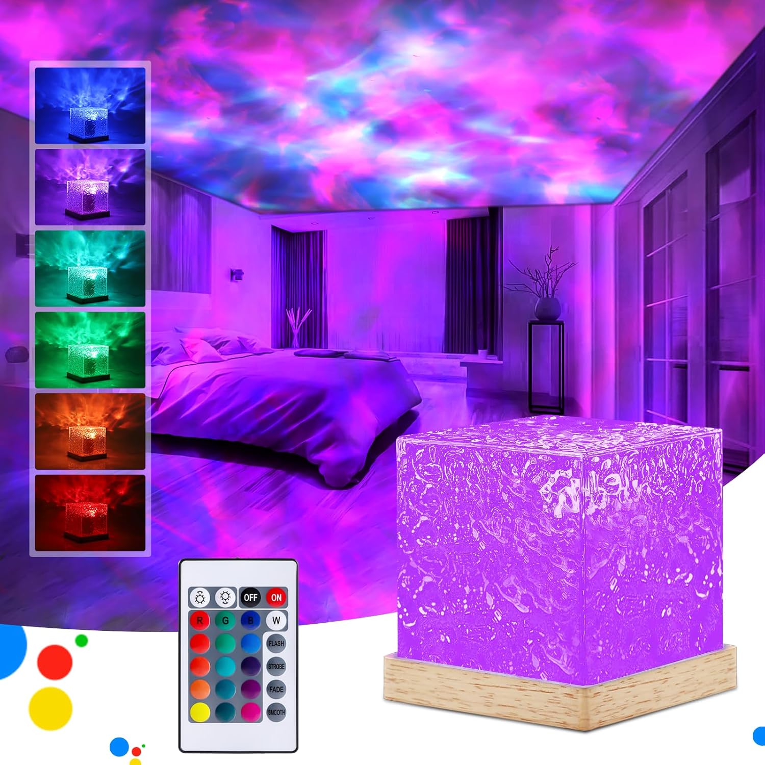 JIAWEN Galaxy Projector Light for Bedroom Ocean Wave Sensory Light