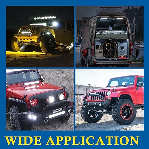 Vista 7 de Bunker Indust - Luz LED de montaje empotrado, haz combinado de foco de triple fila para conducción fuera de la carretera, impermeable, luz