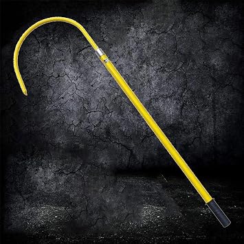 Safety Electrical Rescue Hook 1m 1.5m 2m 3m, High Voltage Rescue Insulated Hook for Fire Electrician Power Station, Anti-electrocution Emergency Rescue PoleYellow,1m/3.3ft10kv