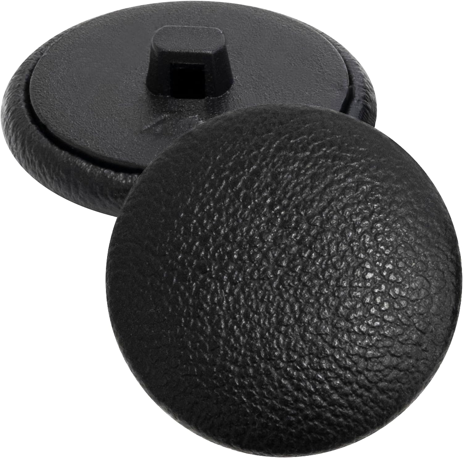 AERZETIX - C70236 - Set of 10 Tail Buttons Ø26x9mm for Sewing - Black - Opening 2.5mm - Plastic and Leatherette - Haberdashery Clothing Sewing Decoration