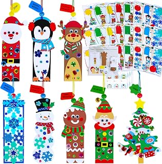 Winlyn 24 Sets Christmas Craft Kits Winter Crafts DIY Holiday Ornaments Decorations Craft Kits Festive Foam Stickers Christmas Arts and Crafts for Kids Holiday Home Classroom Activities Party Favors