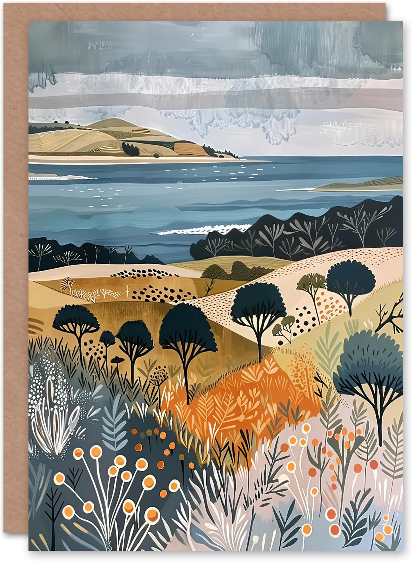 Wee Blue Coo ABSTRACT TREE FOREST IMPRESSIONIST BLANK GREETINGS ...