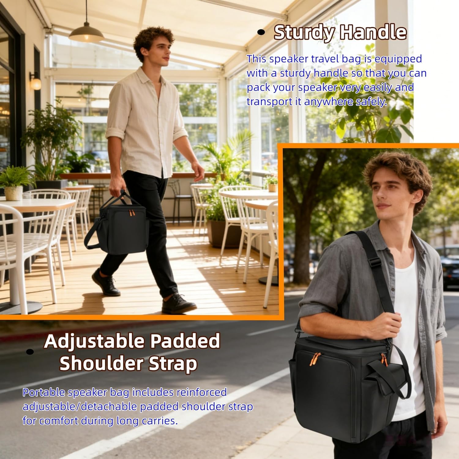 Portable Speaker Bag Compatible with JBL Partybox Encore Essential 2/Essential,Padded Carrying Case Travel Bag with Shoulder Strap&Multi-Pockets Compatible with JBL Microphone,Accessories|Speaker Case - Image 6