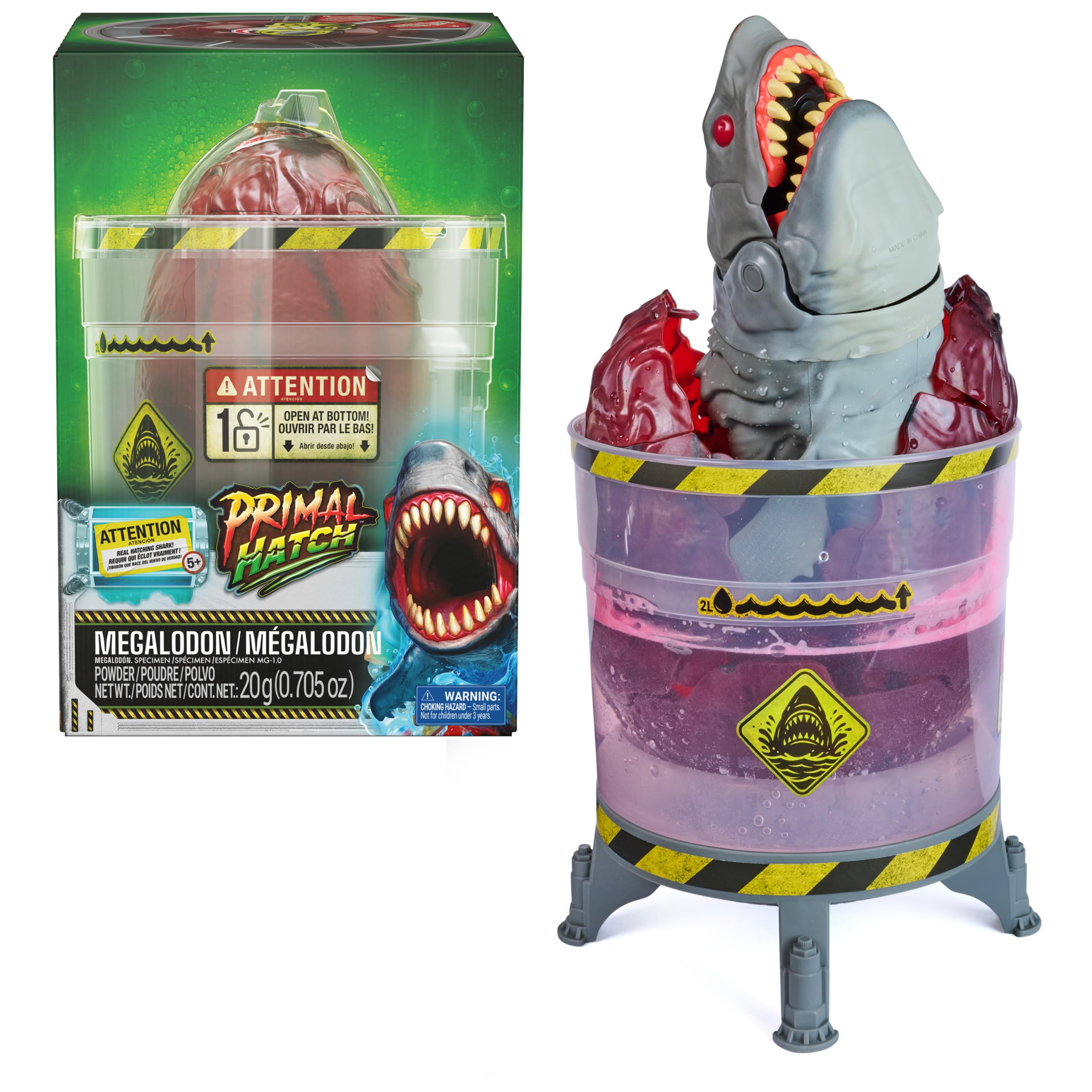 Primal Hatch Megalodon Hatching Shark Egg Interactive Toy | 16-inch Toy Shark, Lights & Sounds, Repeat & Hatch Again, Interac
