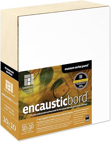 Ampersand Art Supply Panel de pintura de madera Serie de museos Encausticbord, cuna de 2 pulgadas, "10 x 10" "