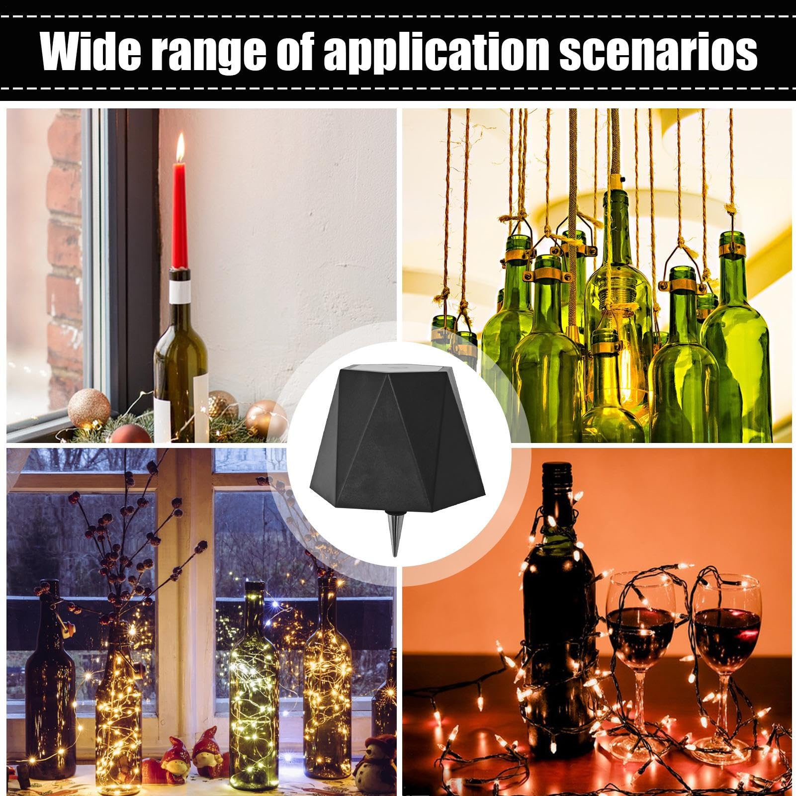 Lampada Per Bottiglia Wireless A 3 Colori – LED Ricaricabile 2000 MAh, PP E Metallo, Per Bottiglie Di Vino E Liquori, Decorazione Senza Cavi