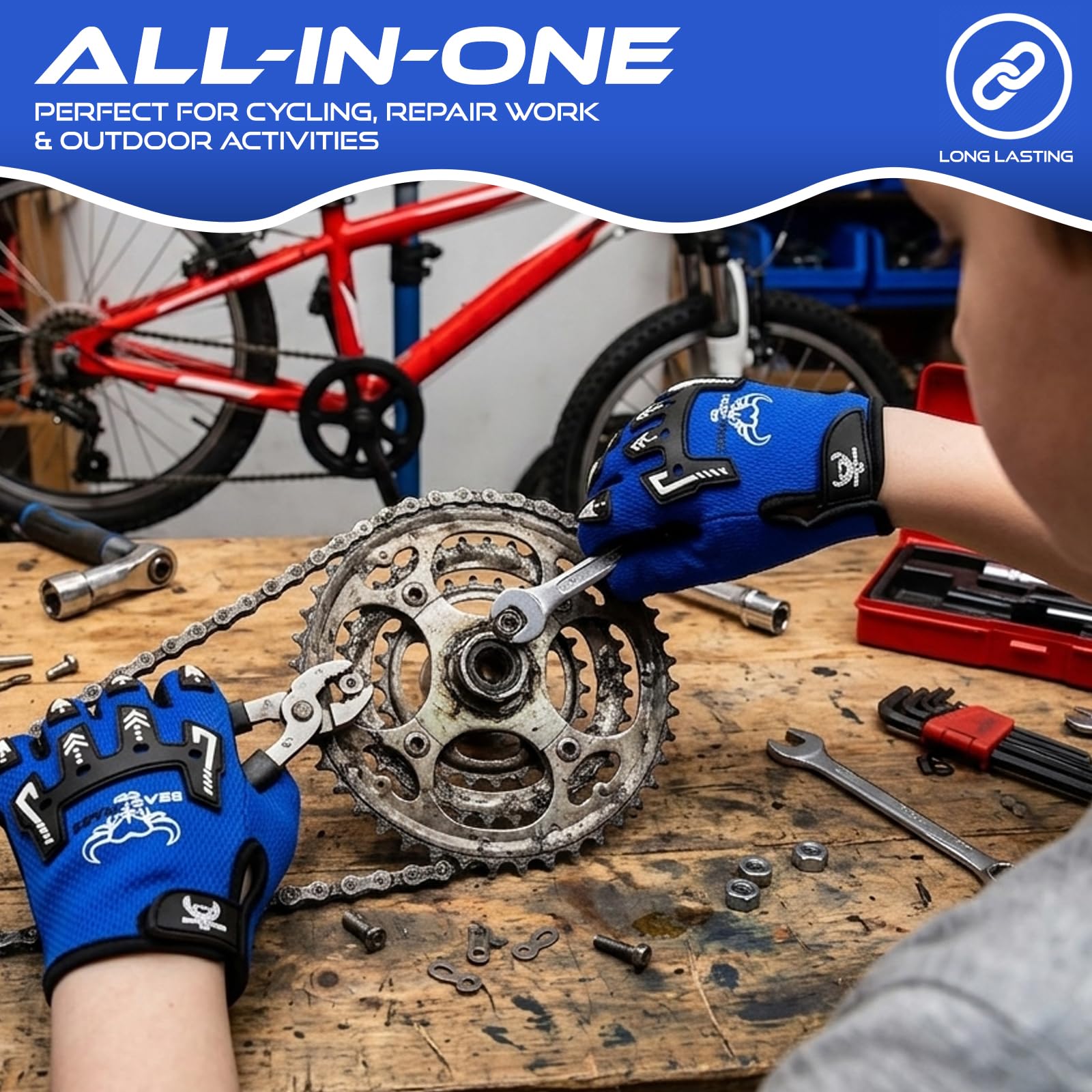 BEAST RAGE Gants de vélo pour Enfants–Gants de Motocross et de BMX pour garçons et Filles,Prise en Main antidérapante,Gants légers et Respirants pour Le Motocross