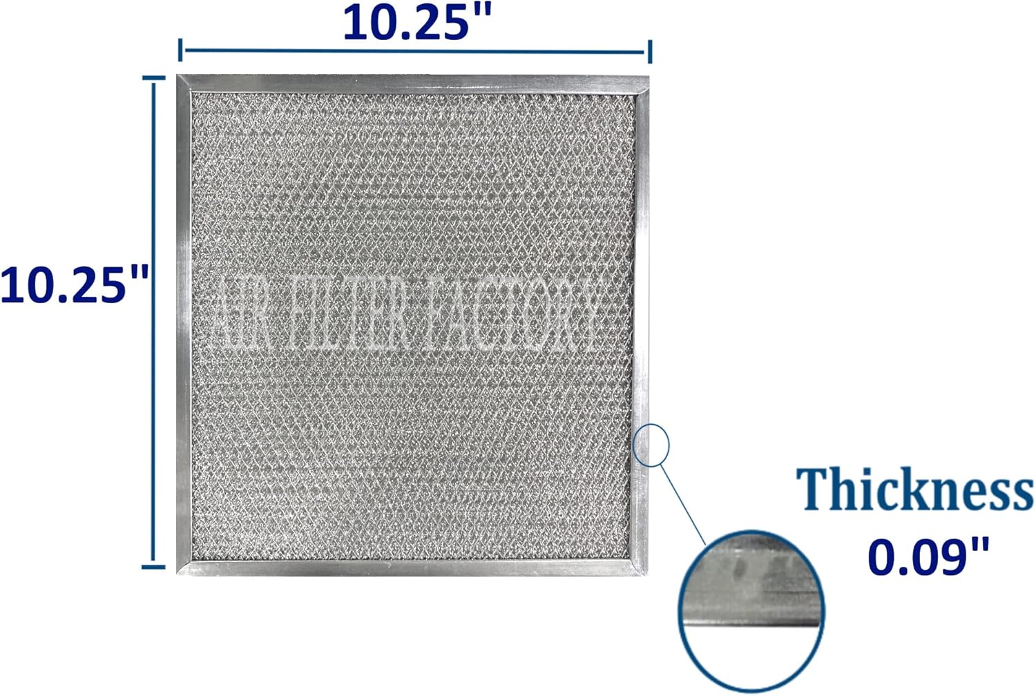 Air Filter Factory Replacement For 06124, 99010219, S99010219, S06124-00, 1172759, 06124-00, AP5612653 Broan Nutone 10.25 x 10.25 x 0.09 Inches Aluminum Mesh Grease Range Vent Hood Filter 2-Pack