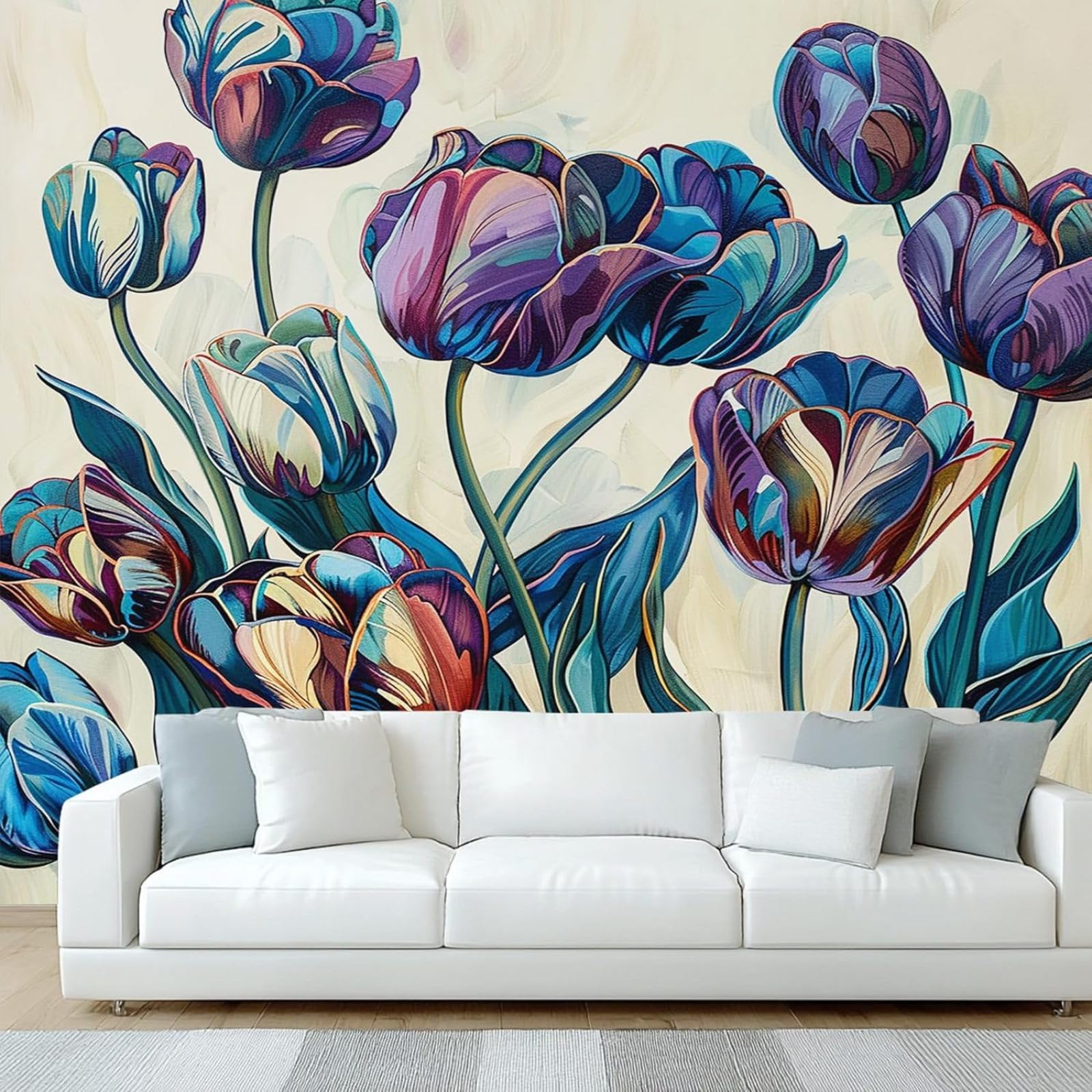 Papier peint pivoines fresque murale XXL salon et chambre 400x280 cm