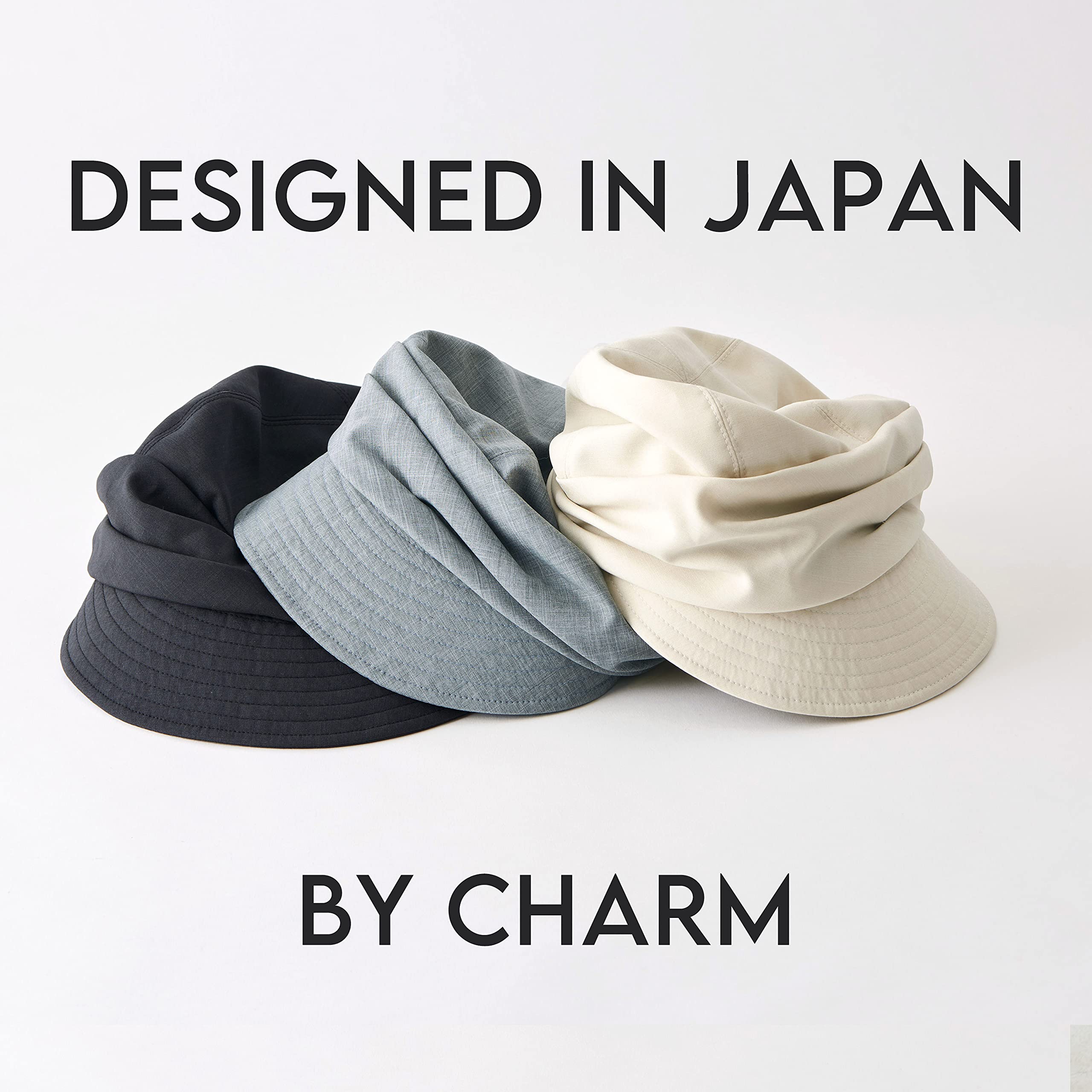 CHARM Organic Cotton Sun Hat for Women - Summer Spring Folding Visor for UV Protection, Chemo and Sensitive Skin
