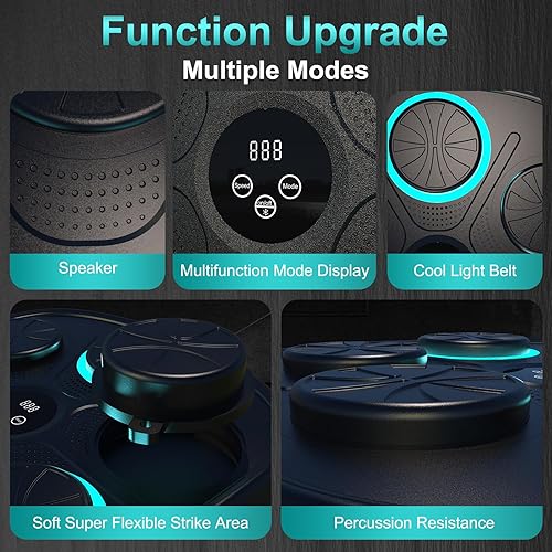 Miniatura 6 de Nuevo modelo de máquina de boxeo de música inteligente para adultos y niños, máquina de entrenamiento con LED electrónico montado en la pared,