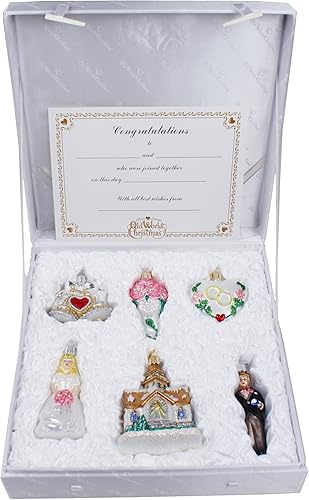Miniatura 7 de Colección Boda Set de 6 Adornos de Cristal Old World Christmas 14011