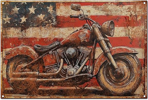 Cartel de hojalata vintage divertido para motocicleta, decoración retro de garaje, arte de pared de bicicleta clásica para cueva, bar o taller, 8 x