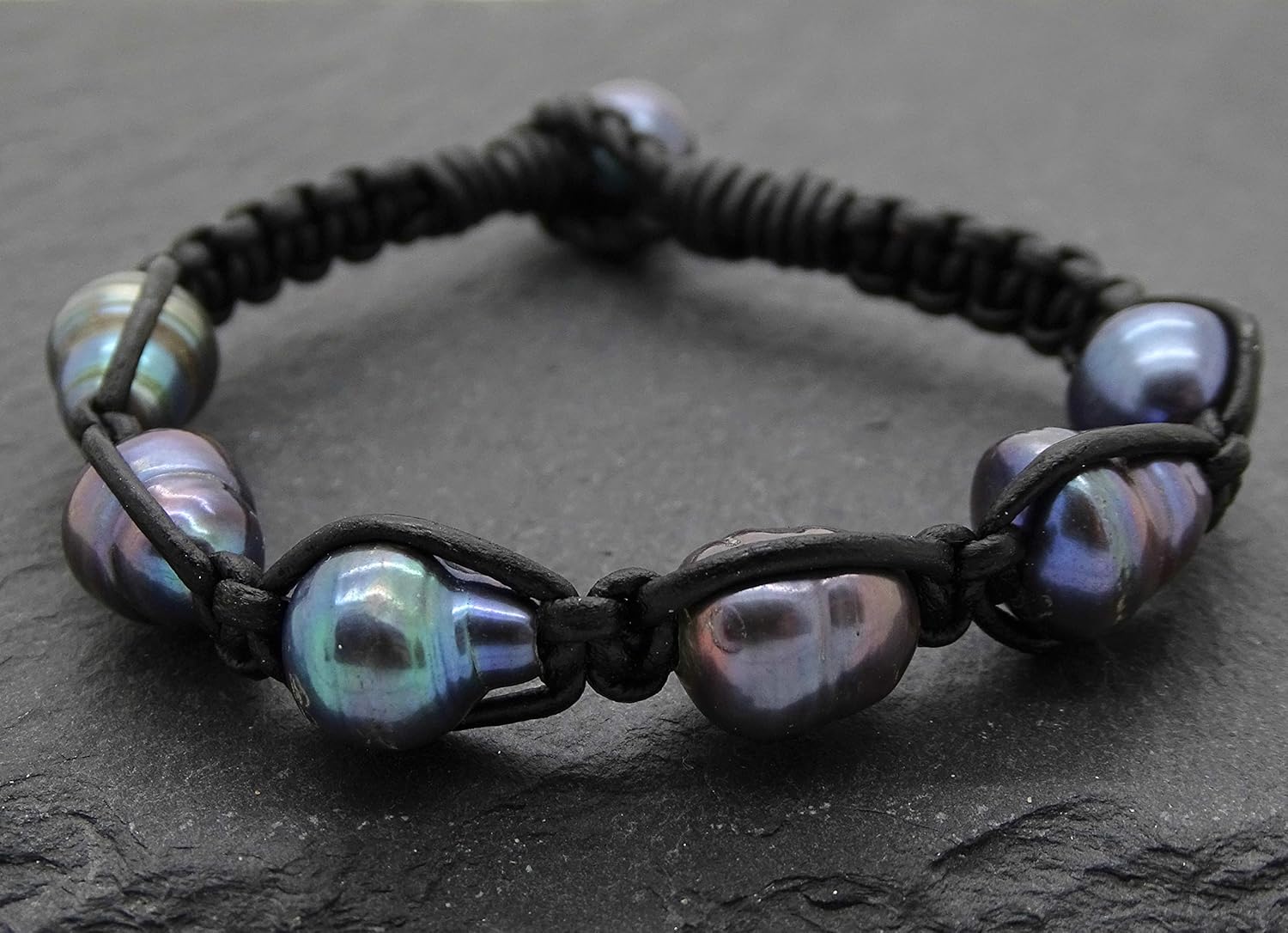 CrazyAss Jewelry Designs peacock baroque pearl bracelet, wrap bracelet for men and women