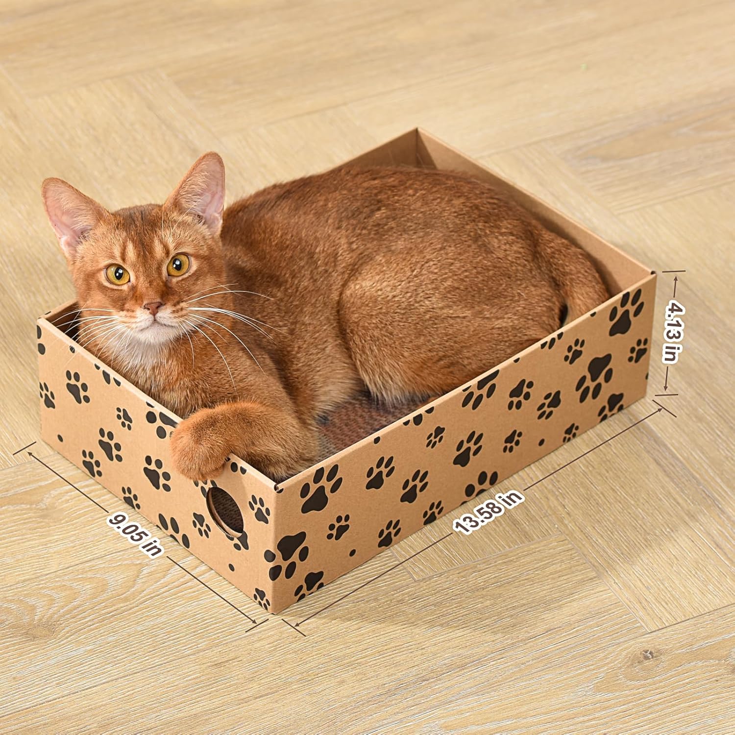 review Cardboard Cat Scratcher for Indoor Cats, Cardboard Cat Scratching Board, Cat Scratch Pad, Cat Toys for Indoor Cats Interactive Hole Design, Suitable for Kittens or Small Adult Cats Under 13 Lbs