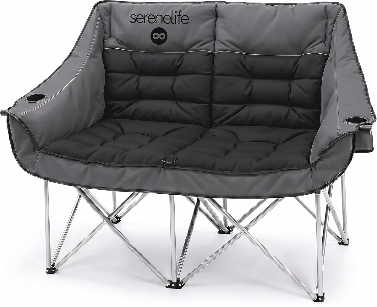 Camping Loveseat for Couples, Friends & Families, Double Camping Chair, Foldable Two Person Camping Chair for Campfire Nights, Tailgating Fun, Beach Escapes, RV Road Trips & Cozy Backyard Comfort