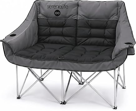 Camping Loveseat for Couples, Friends & Families, Double Camping Chair, Foldable Two Person Camping Chair for Campfire Nights, Tailgating Fun, Beach Escapes, RV Road Trips & Cozy Backyard Comfort