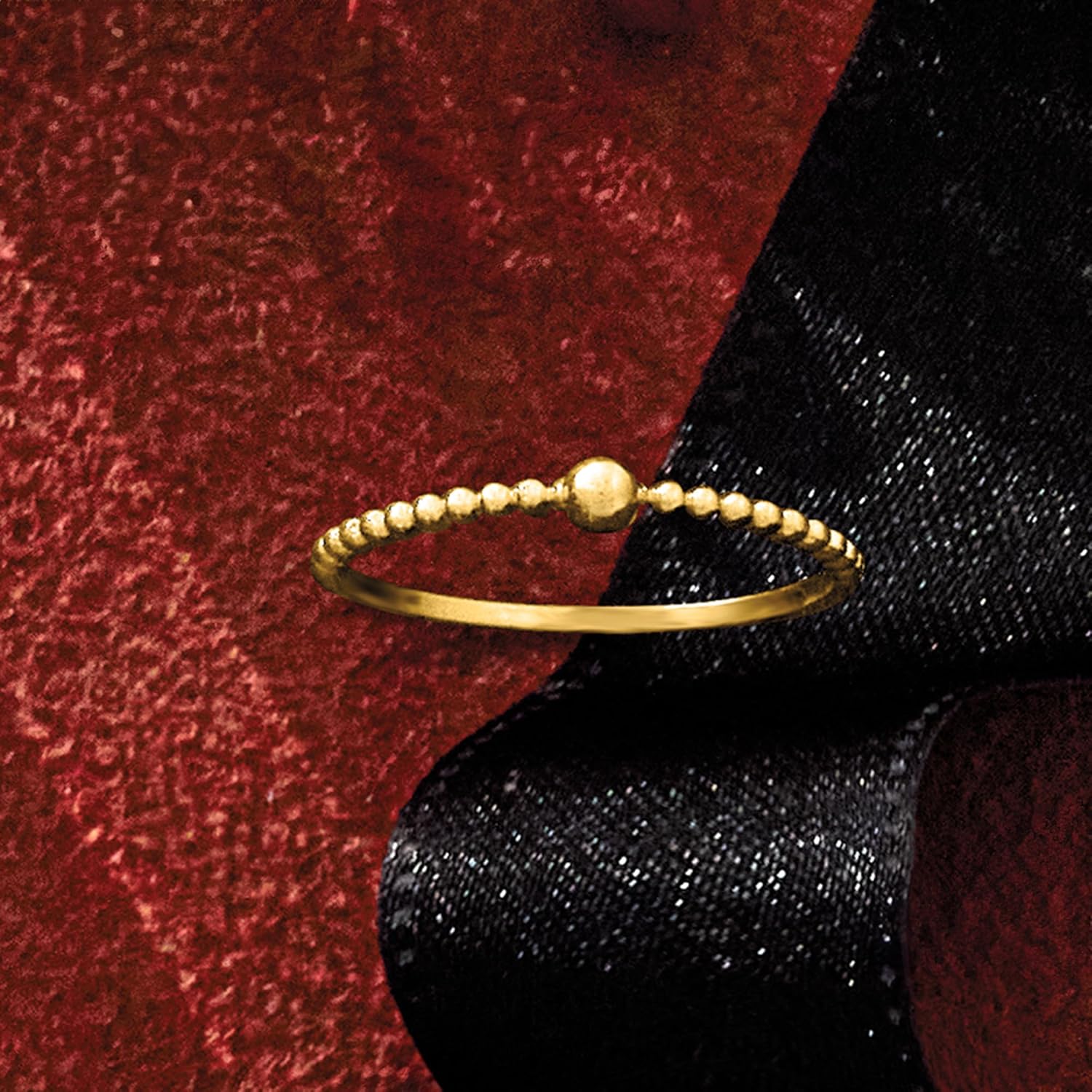 Pure Collection by Ross-Simons 14kt Yellow Gold Beaded Ring With Ball