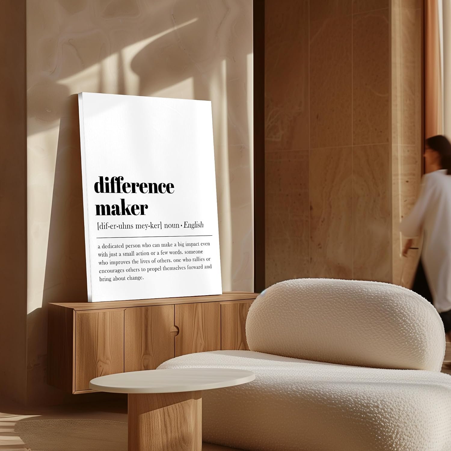 Poster Master Dictionary Art Canvas - Definition of Difference Maker Print - Typography Art - Gift for Teacher, Mentor & Boss - Decor for Dorm, Library, Office or Classroom - 8x10 STRETCHED Canvas