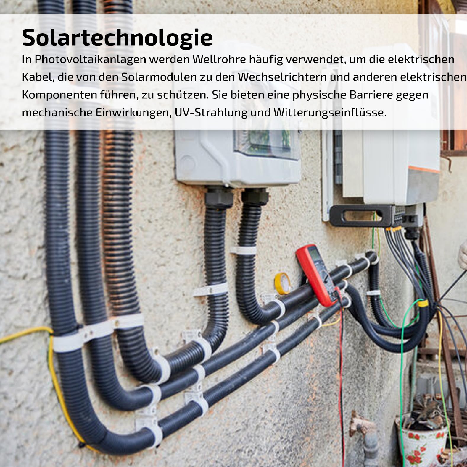 Tubo corrugado – Manguera corrugada (abierta), tubo eléctrico vacío, protección contra martas (NW 7,5 (interior 6,9 mm) = 50 metros