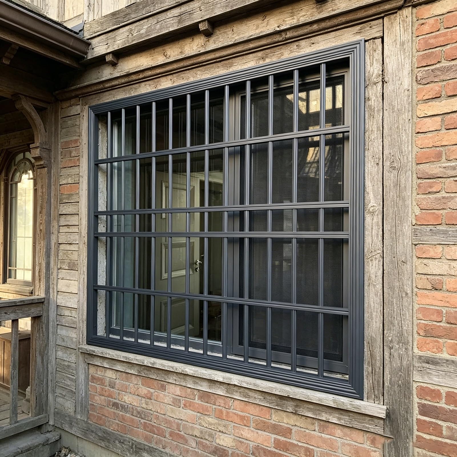 Rejas para Ventanas Exteriores Barras de Seguridad Extraanchas para Ventanas 100 150 180 210 cm, Rejas de Seguridad Antirrobo para Escaparates y Vallas Protección(W100xH65cm/39x26in)