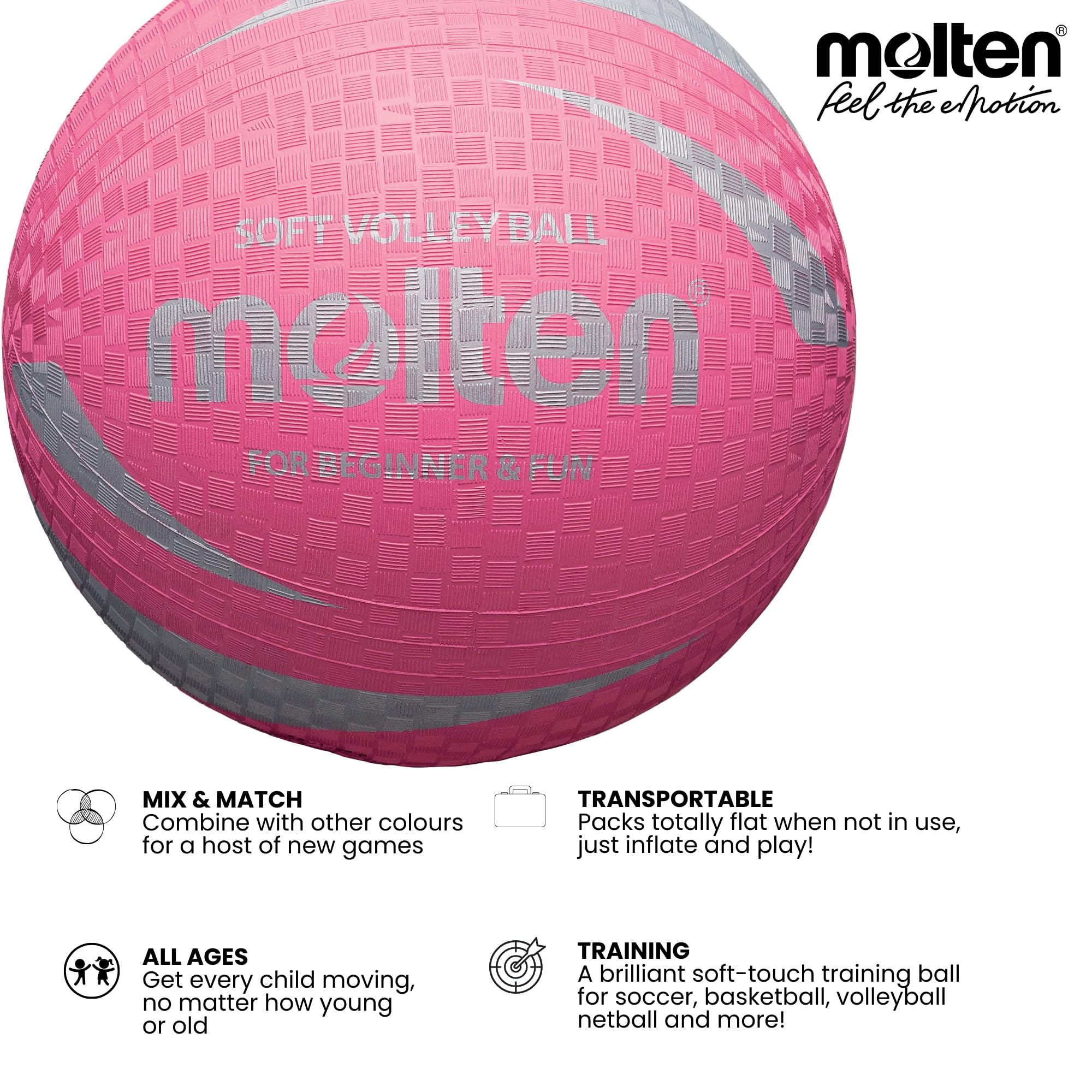 Amazon | Molten ユニセックス ピンク Sv2p バレーボール ノン