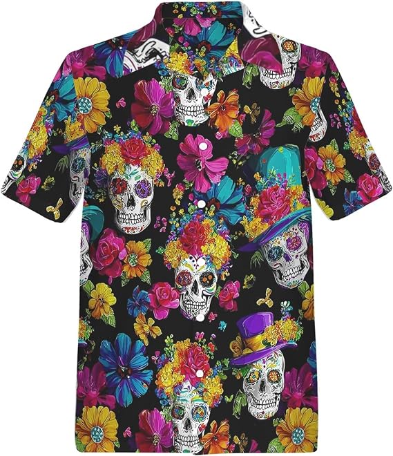 HUGLAZY 80s 90s Outfit for Men Christmas Hawaiian Shirt Button Party