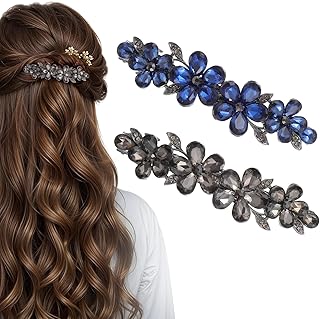 2Pcs Rhinestone Hair Clips, Wedding Hair Barrettes Bridal Hair Accessori...