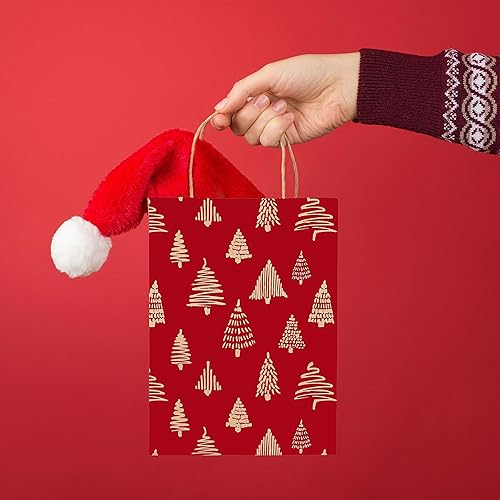 Miniatura 5 de easykart labels 30 bolsas de regalo de papel kraft de Navidad para bolsas de regalo de papel navideño, 6 diseños, bolsas de regalo de Navidad, aulas