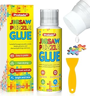 Jigsaw Puzzle Glue, 200ML Clear Non-Toxic and Quick Dry Puzzle Sealer with New Sponge