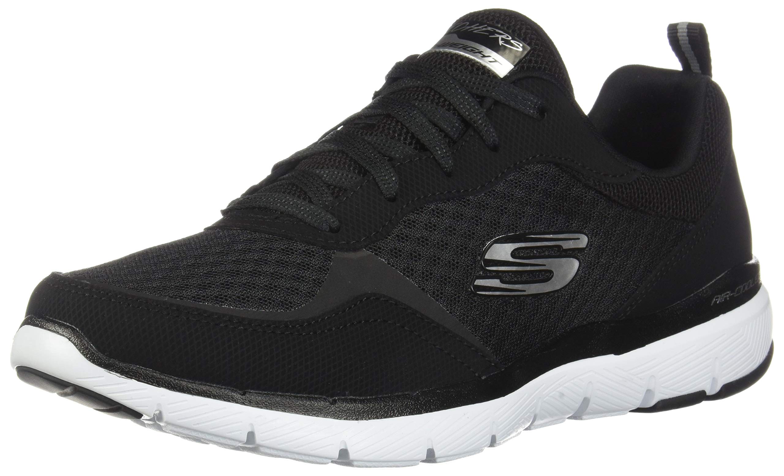 Women's Flex Appeal 3.0-go Forward Trainers, Black Black Leather Mesh Trim Bkw, 8 UK