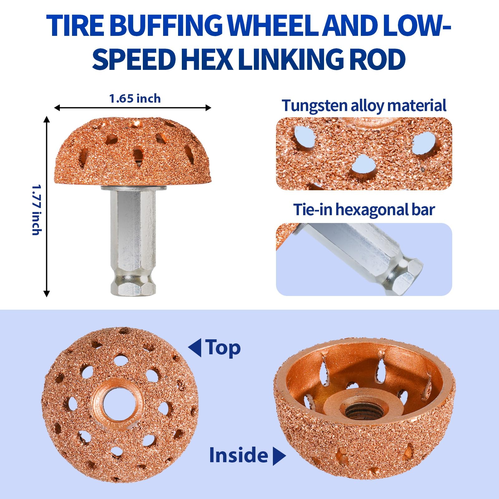 Kit di 33 toppe per riparazione pneumatici, 30 toppe per pneumatici (32 mm/42 mm/58 mm, con rullo per la riparazione dei pneumatici, ruota di lucidatura per pneumatici, raschietto interno per