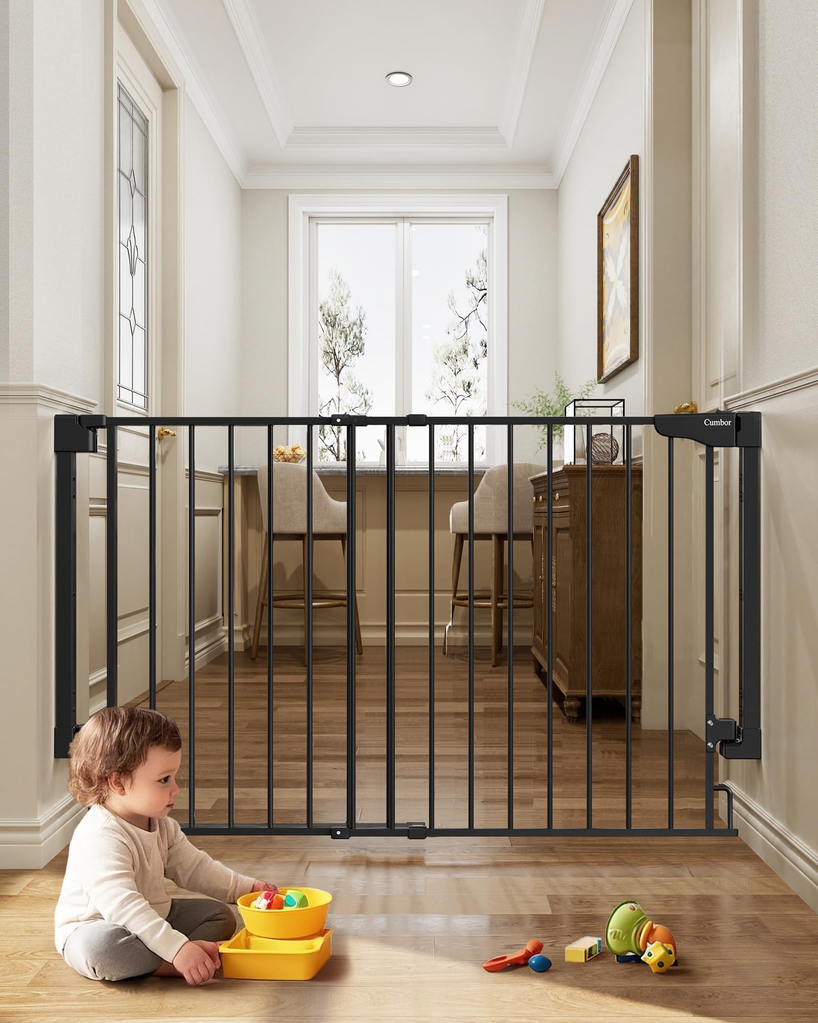 Expandable Baby Gate Wall-Mounted Pet Child Safety Gate