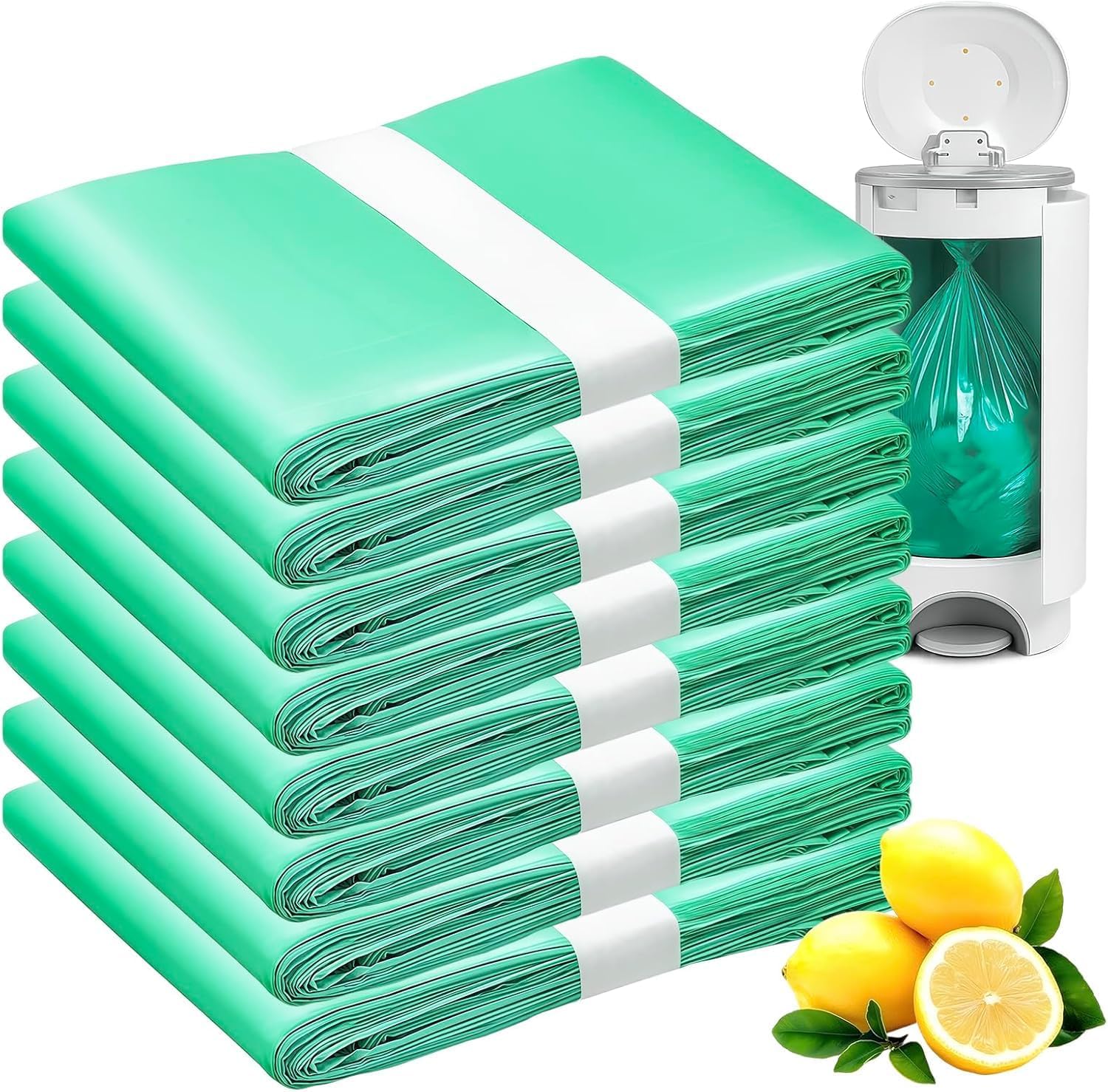 Diaper Bucket Replacement Bags, 8 Rolls Extra Thick, Leak-Proof &Odor Blocking, For Adult Diaper Systems, Diaper Pails, Toilet &Yard Waste, Thickened Diaper Pail Refill Bags Hold Up to 5228 Diapers