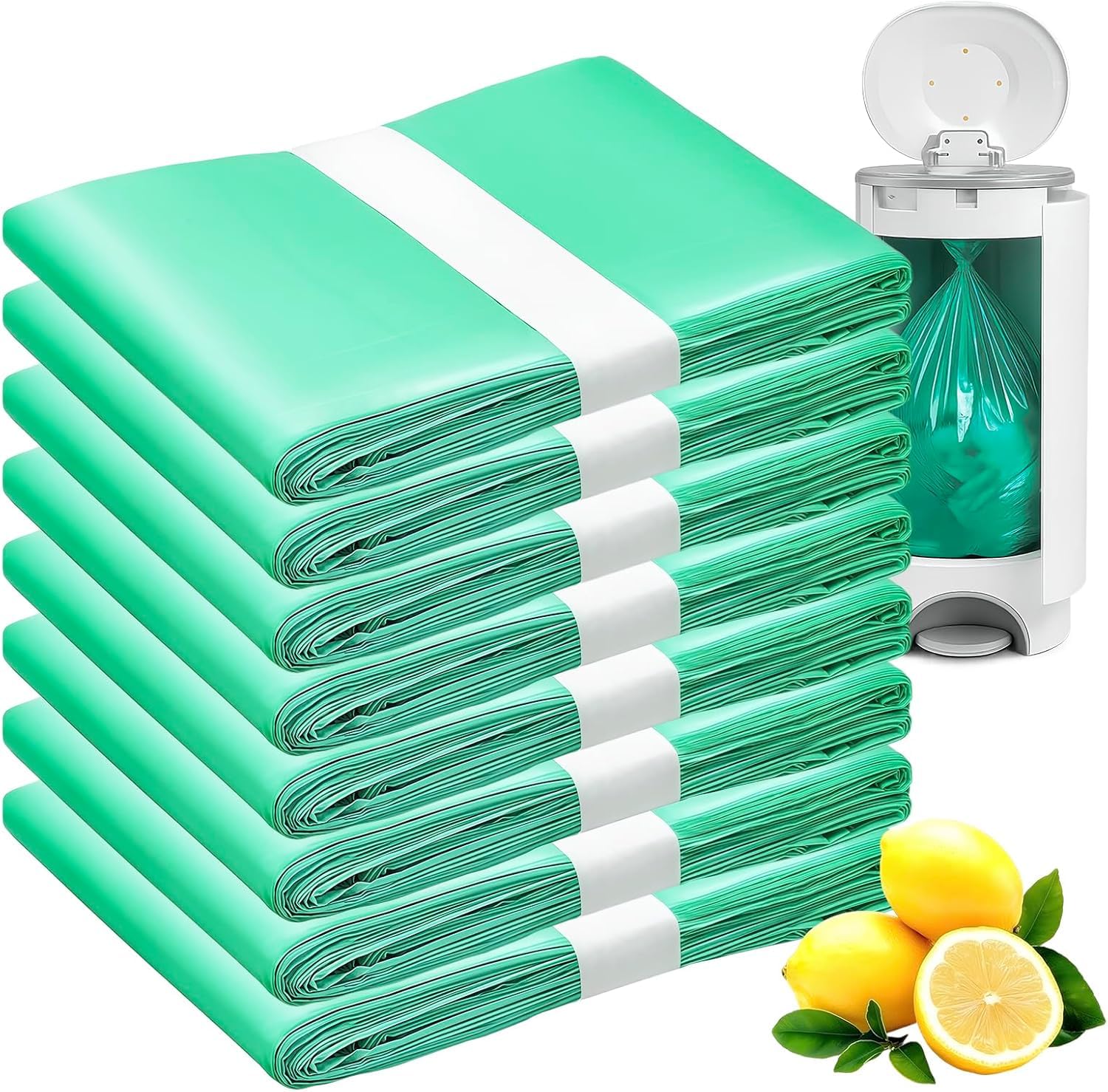 Diaper Bucket Replacement Bags, 8 Rolls Extra Thick, Leak-Proof &Odor Blocking, For Adult Diaper Systems, Diaper Pails, Toilet &Yard Waste, Thickened Diaper Pail Refill Bags Hold Up to 5228 Diapers