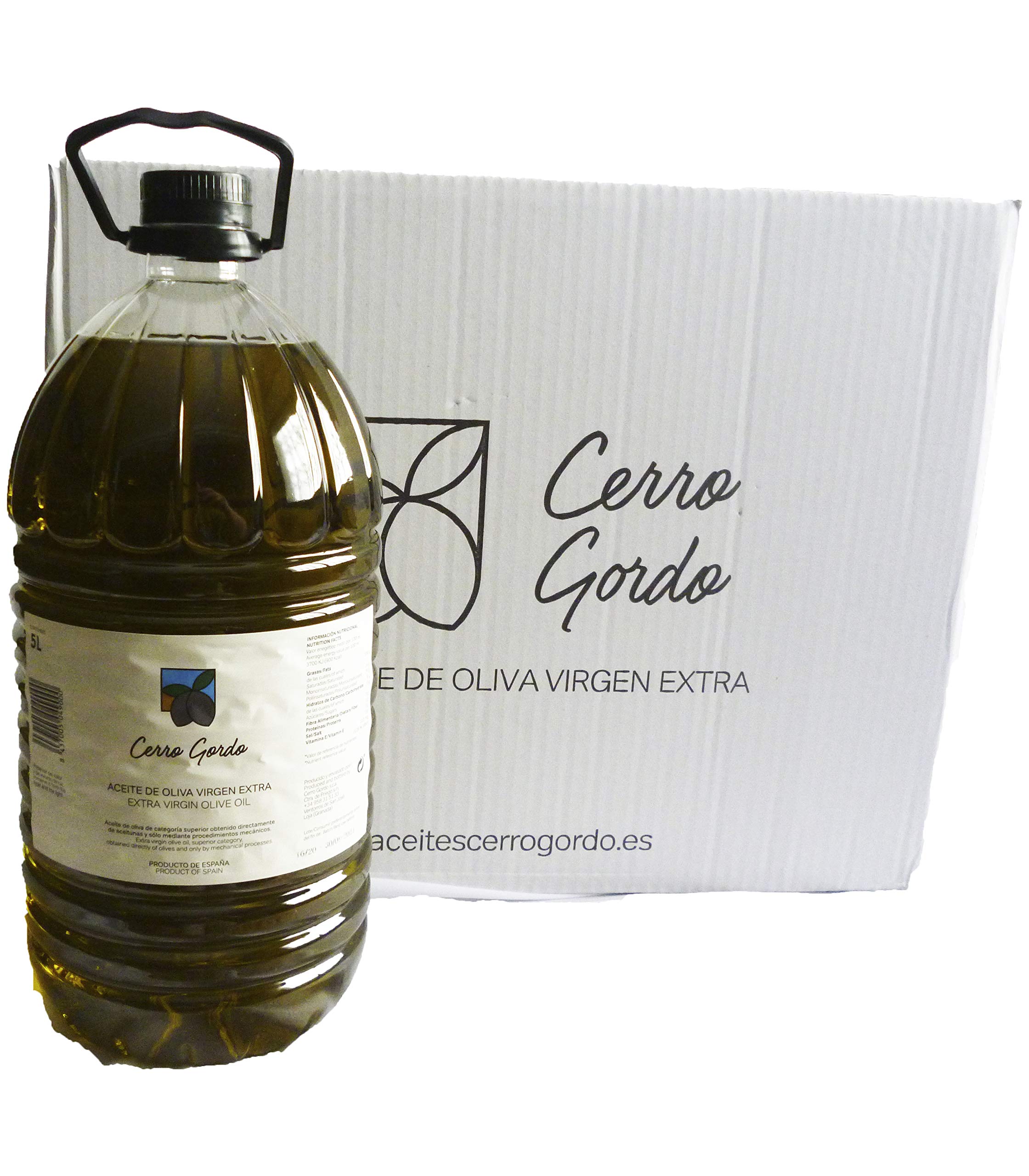 Cerro Gordo Aceite de oliva Virgen Extra, categoria superior, pack de 3 envases, Natural