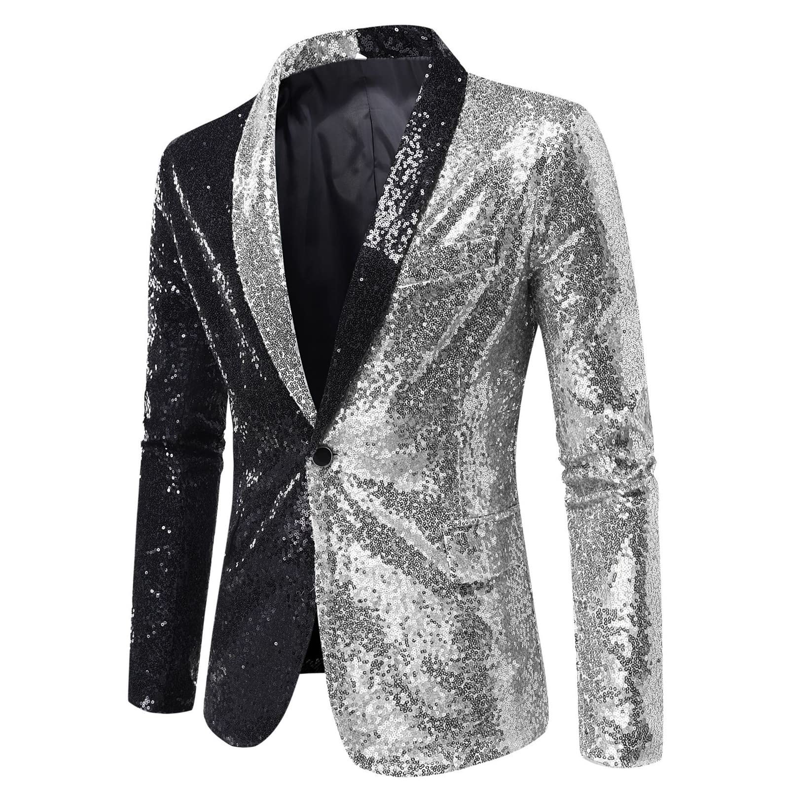 Blazer de lentejuelas para hombre, moderno, corte regular, chaqueta de traje para hombre, para fiestas, bailes, bodas, esmoquin