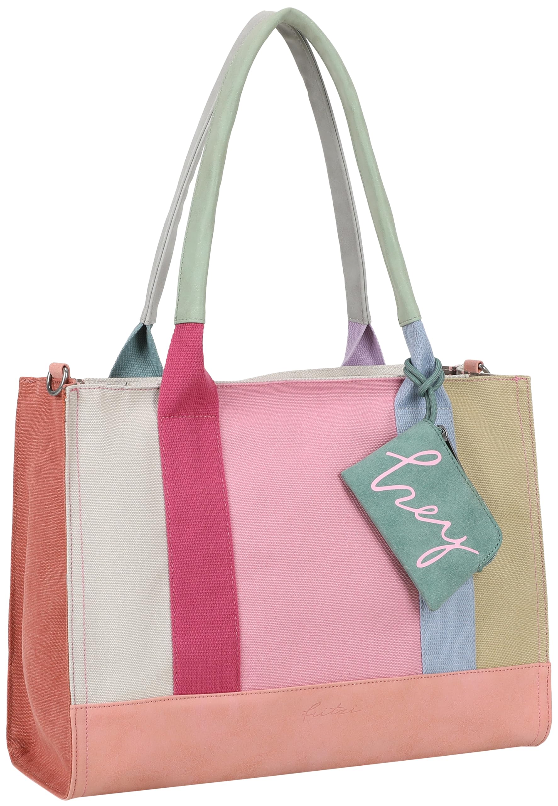 Fritzi Tote Shopper Limited Multi Damen Shopper Schultertasche Handtasche Freizeit Alltag Reißverschluss Canvas 29.5 x 40 x 14 cm, Bunt